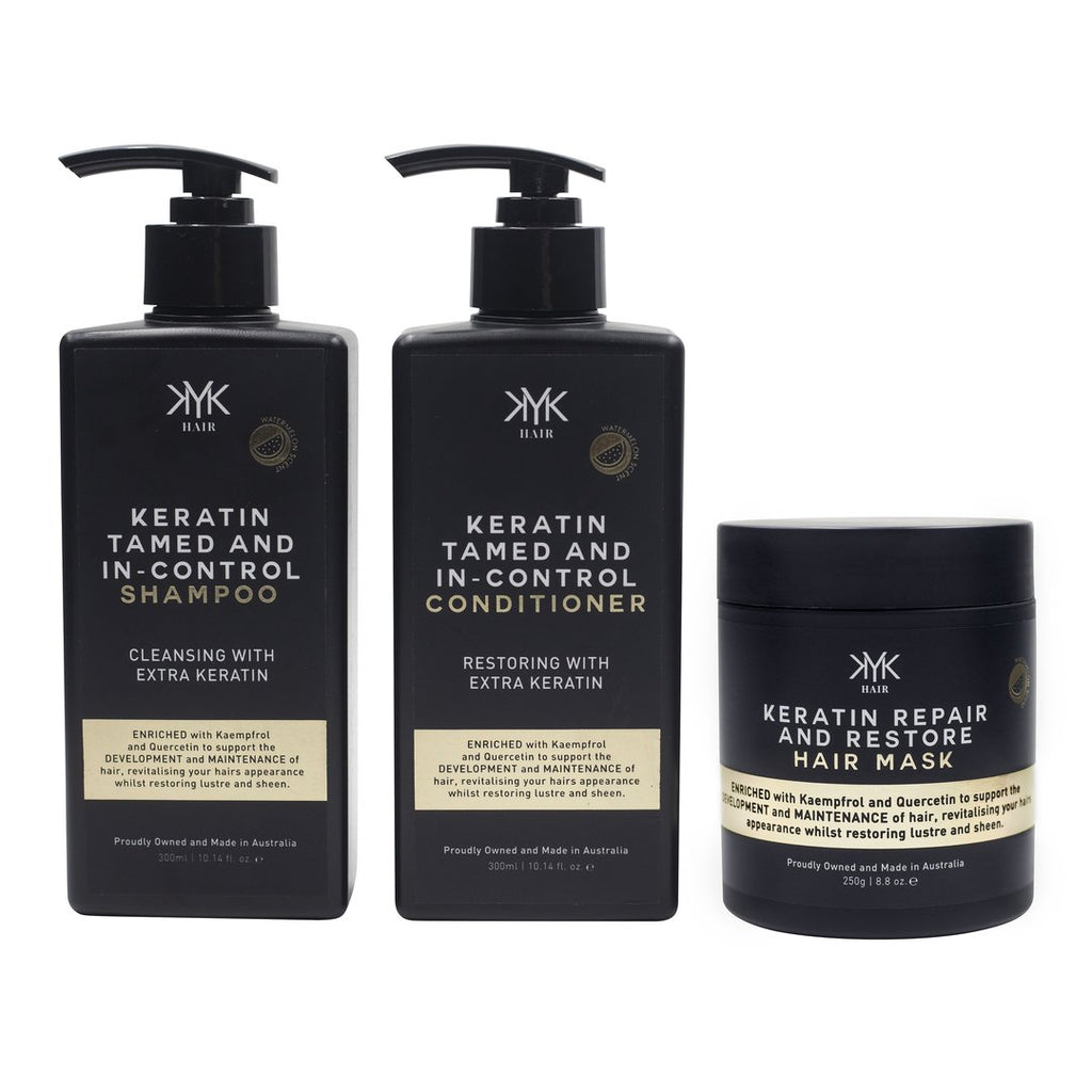 Keratin, kyk hair, KYK, Keratin shampoo, Keratin conditioner, keratin mask, kyk hair care, keratin, australia made